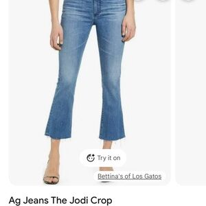 Ag Adriano Goldschmied Cropped Blue Jeans